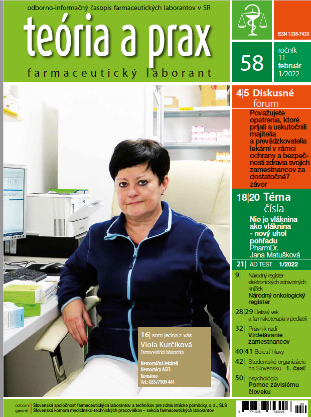 Teória a prax - Farmaceutický laborant 58/2022 Teória a prax - Farmaceutický laborant 58/2022